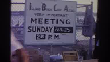New Jersey USA (1963): Sign Reads Island Beach Civic As-so Very Important Meeting