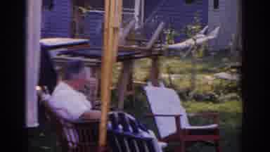 New Jersey USA (1963): Lady In Rocking Chair Sitting In Her Yard