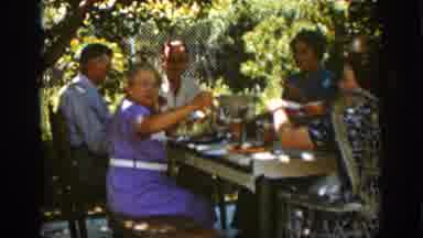 Auburn California (1939): Senior Citizen Happy Family Picnic Lunch Sunny Day