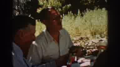 Auburn California (1939): A Man Enjoys A Steak And Sides At An Outdoor Meal While