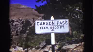 Lake Tahoe California (1939): A Sign Reading Carson Pass Fixed In The Middle Of A