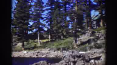 Lake Tahoe California (1939): House Among The Trees On The Rocky Hill Leaning