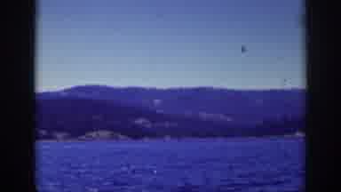 Lake Tahoe California (1939): View Of Hills And Blue Lake Water On A Clear Sunny
