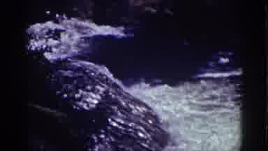 Lake Tahoe California (1939): Waterfall Flowing Over Rocks Water Moving Quickly