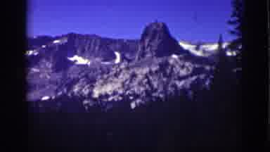 Lake Tahoe California (1939): Old Current Trees Snow Blue Sky Mountain Color Black