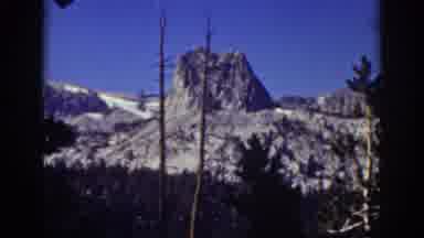 Lake Tahoe California (1939): View Of Mountain From Above Tree Line Against Blue