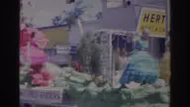 Norfolk Virginia (1966): View Of Pink And Green Parade Float On A Bright Sunny Day