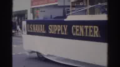 Norfolk Virginia (1966): View Of White Blue And Yellow Navy Parade Float On A