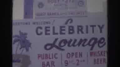 Norfolk Virginia (1966): Sign For Celebrity Lounge Covering Bar Is Open From 9 Am