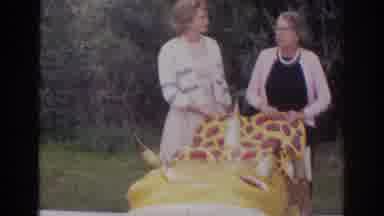 Norfolk Virginia (1966): Women Standing Outside Near Seahorse And Zebra Statue