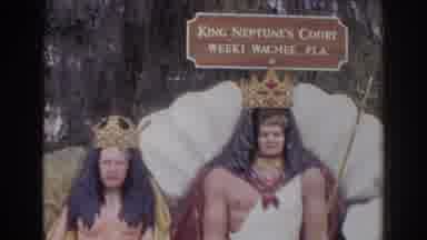 Norfolk Virginia (1966): Two People Posing In A Display Of King Neptune And His