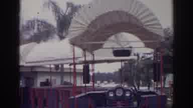 Norfolk Virginia (1966): View Of Empty Blue And Red Tour Train On A Cloudy Day