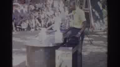 Norfolk Virginia (1966): Two White Cockatiel Birds Running In Circles On Metal