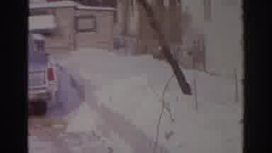 Norfolk Virginia (1966): A Driveway Being Cleaned Of Snow And Being Parked A Blue