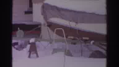 Norfolk Virginia (1966): Boat On Carrier Covered In Snow
