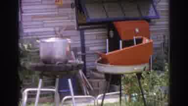 Norfolk Virginia (1966): Backyard Garden With Seats And Grill And Plants Waving In