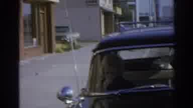 San Gabriel California (1966): Black Car Parked By Curb On A Bright Sunny Day