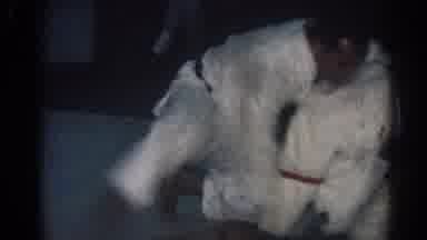 San Gabriel California (1966): Two Men Fighting Judo On The Tatami One Strikes The