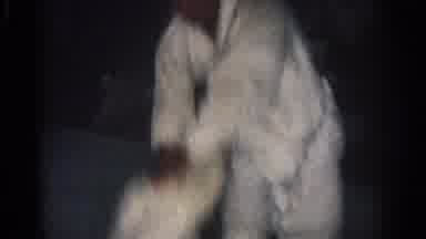 San Gabriel California (1966): Men And A Boy Sparring Inside An Old Karate Dojo