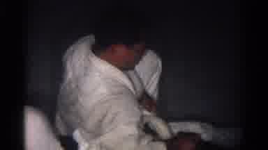 San Gabriel California (1966): Two People Karate Black Belt Fighting Hard On The