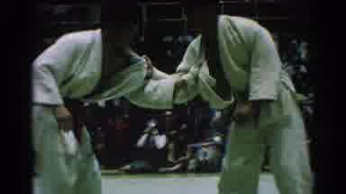 San Gabriel California (1966): Two Men Engaging In Karate While A Crowd Observes