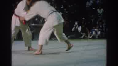 San Gabriel California (1966): Two Men Fighting Judo In A Competition With