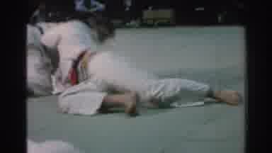 San Gabriel California (1966): Men Compete In Martial Arts Competition Indoors And
