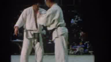San Gabriel California (1966): Two Men In A Karate Match Showing Referee And