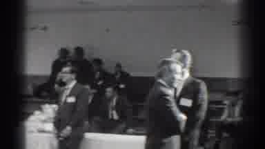 San Gabriel California (1966): An Assembly A Group Of People In Bleachers Sit In A