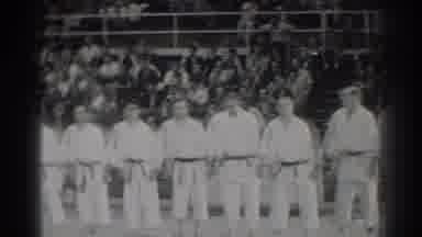 San Gabriel California (1966): Men Aligned Next To Each Other During A Karate