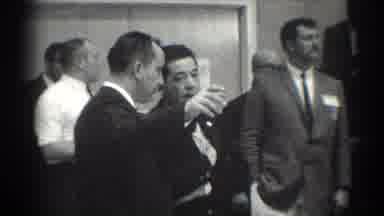 San Gabriel California (1966): Men Talking To Two Men On Us Olympic Karate Team