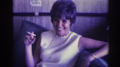 Temple City California (1966): Women Laughing And Smoking Man Looks At Screen And