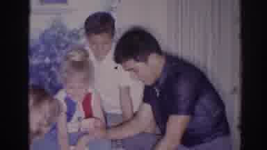 Temple City California (1966): Children And Man Sitting While Playing Cards