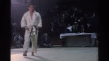 West Covina California (1966): Two Men Fighting Jim-Jitsu And People Watching Them
