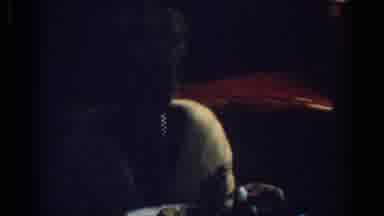 Los Angeles California (1967): Woman Wearing White Fur Stole Eats At Dining Table