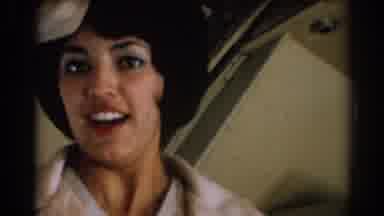 Los Angeles California (1967): Vintage Flight Attendant Realizes She Being Filmed