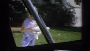 Los Angeles California (1967): Blonde Little Girl Happy They Are Back Home Same