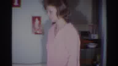 Los Angeles California (1967): Beautiful Woman Old Video Woman Walking Indoors