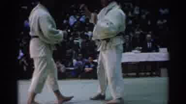 Los Angeles California (1967): Two Men In Karate Uniforms Preparing To Fight While