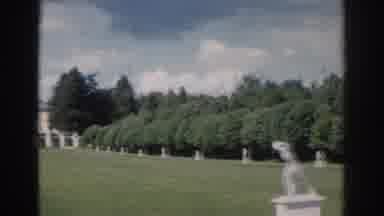 Moscow Russia (1968): A Line Of Robust Trees Flank A Manicured Lawn Leading Up To