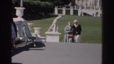 Moscow Russia (1968): Elderly Couple Ascends Grey Steps On A Bright Sunny Day