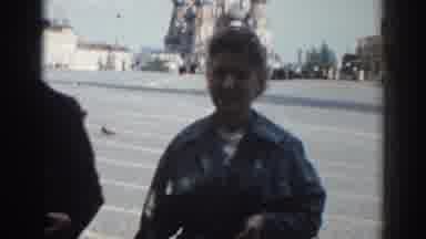 Moscow Russia (1968): Old Film Of Man And Woman Near Big Brick Building