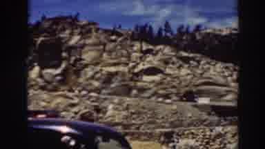 Lake Tahoe California (1937): Cars In Heavy Traffic Drive Up Steep Hill Incline