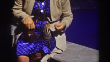 Lake Tahoe California (1937): Grandma Feeding Chipmunk