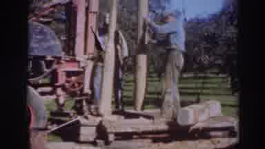 Sacramento California (1937): Two Men Slouching Logs From A Hole Parked Cars In An