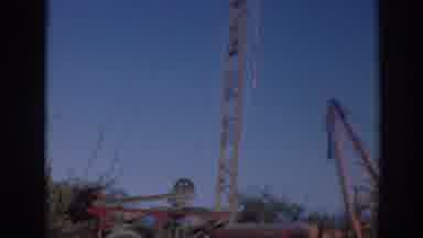 Sacramento California (1937): View Of Faded Red Crane In Upright Position On A