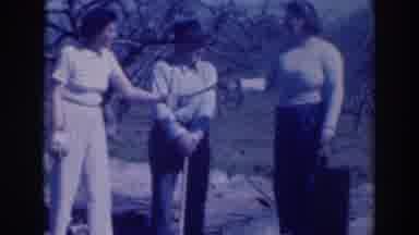 Sacramento California (1937): Two Woman Helping A Happy Old Man With The Work In