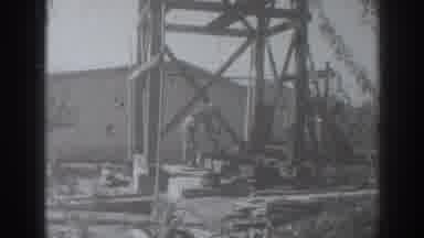 Sacramento California (1937): A Worker Of Construction Company Is Working For The