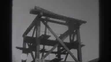 Sacramento California (1937): Man Standing On Scaffolding While Constructing A