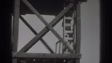 Sacramento California (1937): Man Climbing Building Construction Scaffolding